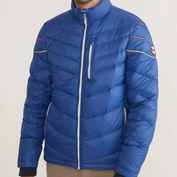 Marine Layer Men's Archive Santiago Down Puffer Jacket Mazarine Blue - Medium